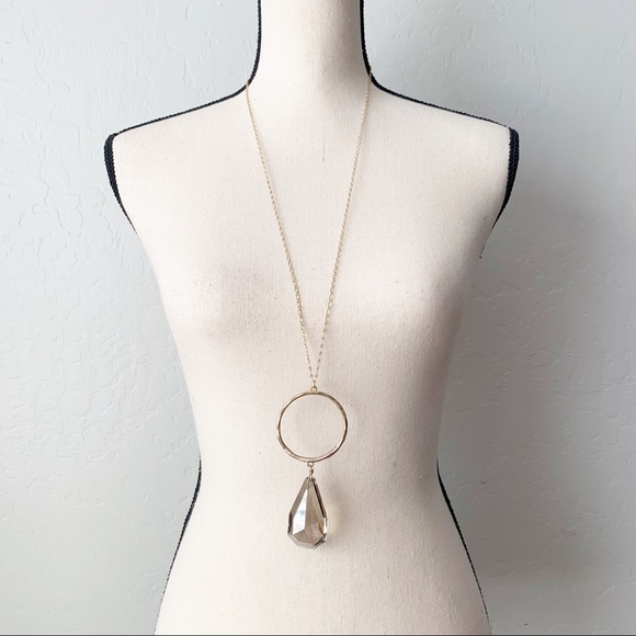 Shimmering Teardrop Pendant Necklace - Picture 4 of 5